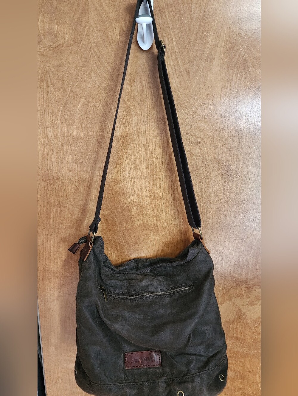 Men' Cargoit Brown Suede Messenger/ Crossbody Shoulder Bag